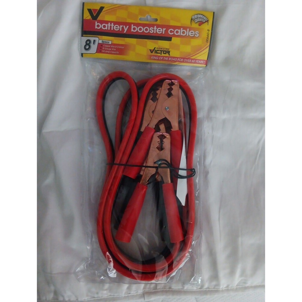 Victor 8 Ft Battery Cables 150 Amp, 10 Gauge Copper Wire